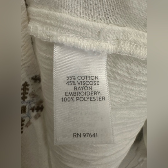 J Jill Embroidered Tasseled Peasant Bohemian Top Size Medium - Picture 7 of 10